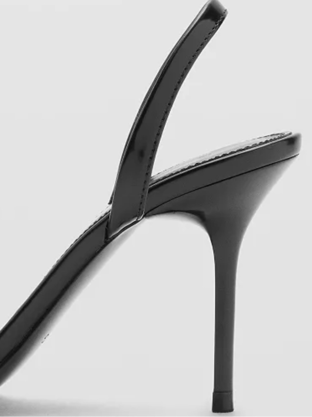 NEW Mango Buckled Stiletto Heel Sandals in Black Patent - Picture 3 of 10